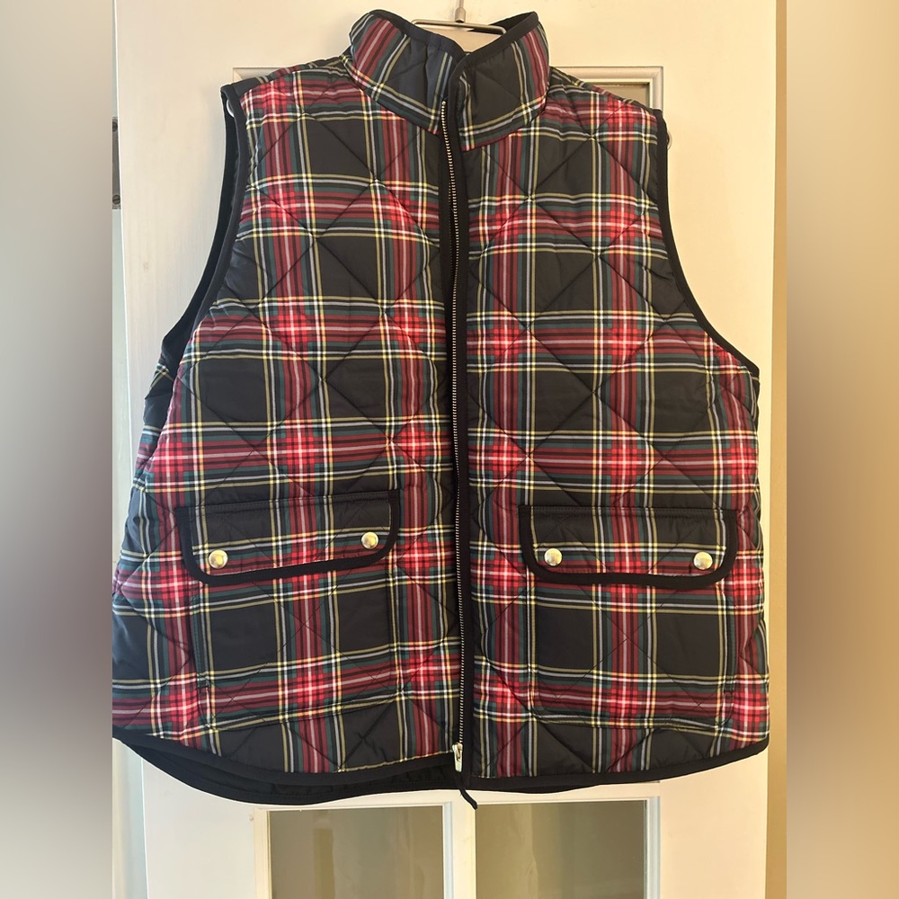 Women’s J. Crew Factory plaid vest NWT sz. XXL